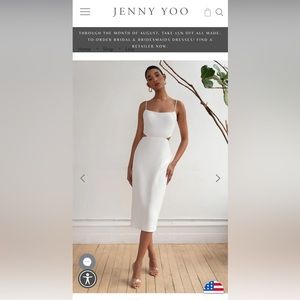 Jenny Yoo Leia Little White Dress- size 8
